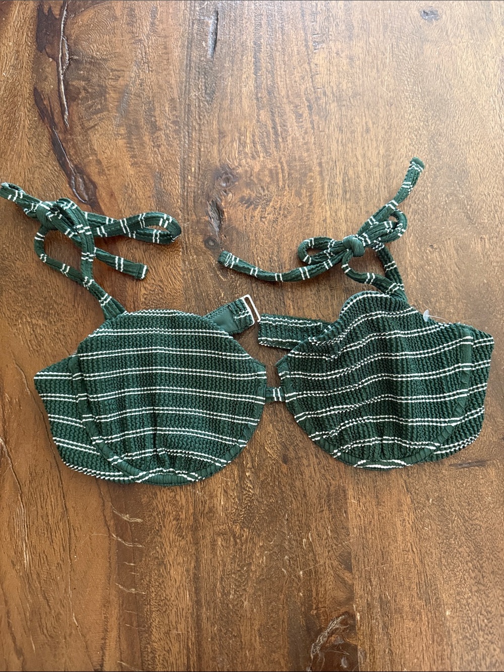 Abercrombie & Fitch Green Striped Women’s Swim Top